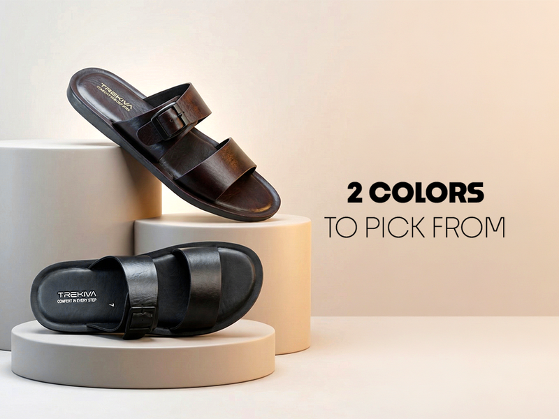 Men’s Cross Strap Sandals With Buckle Closure | TPG-3078 A+ Content
