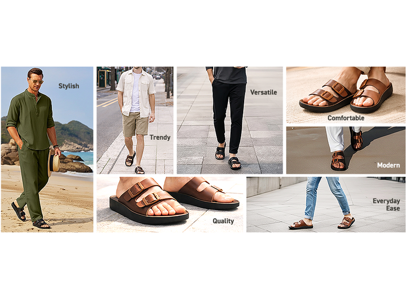 Men’s Everyday Slip-On Sandals With Arch Support | TPG-3041 A+ Content