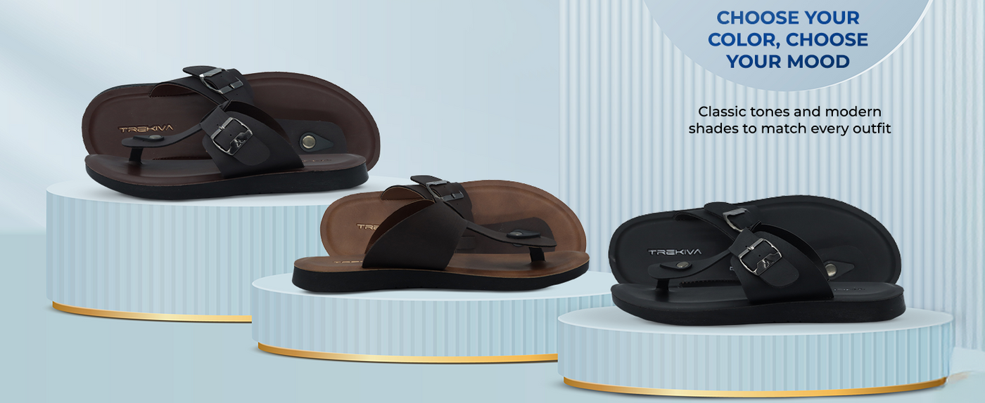 Men’s Slip-On Sandals With Adjustable Buckle Closure | TPG-3051 A+ Content