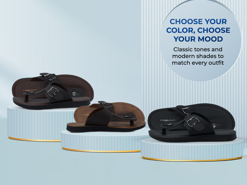 Men’s Slip-On Sandals With Adjustable Buckle Closure | TPG-3051 A+ Content