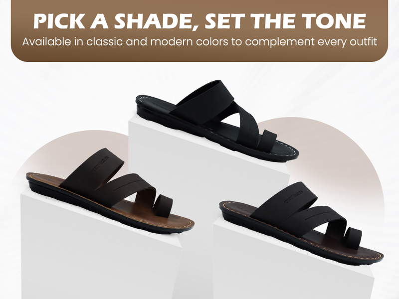 Men’s Open-Toe Slip-On Sandals With Cross Straps | TPG-3050 A+ Content